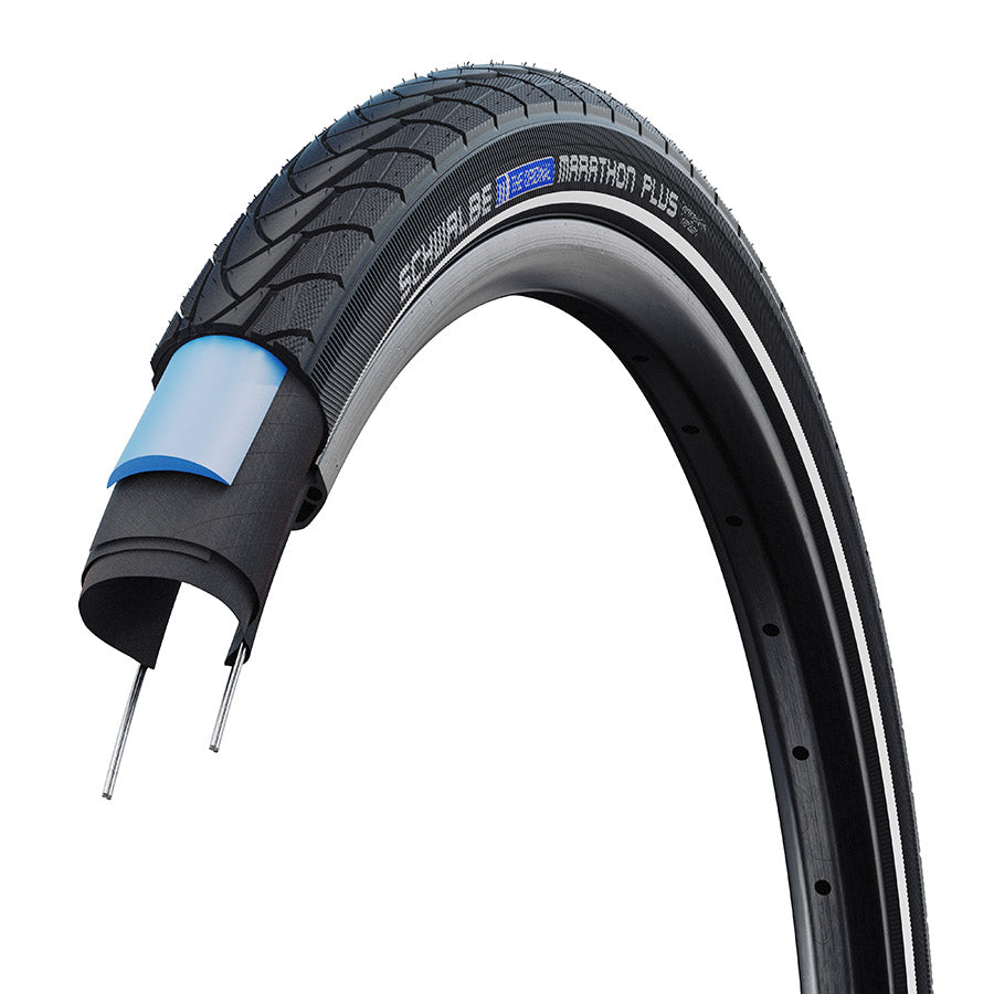 Schwalbe, Marathon Plus, Hybrid Tire, 26''x1.35, Wire, Clincher, Endurance, SmartGuard, Reflex, 67TPI, Black