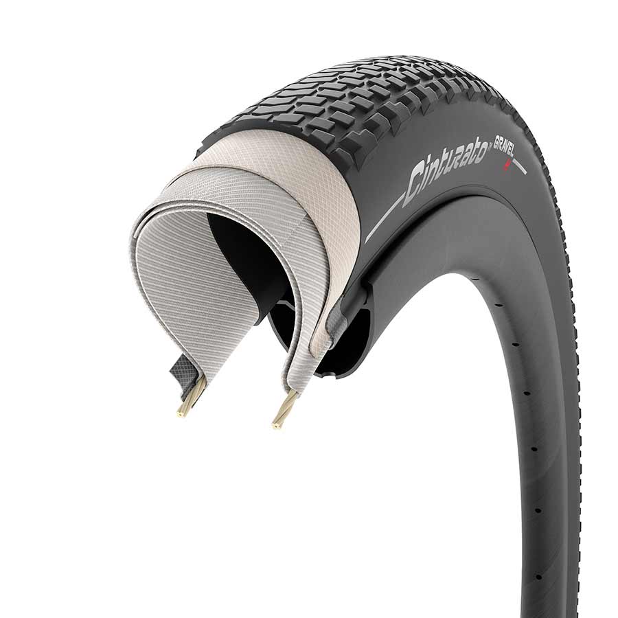 Pirelli, Cinturato Gravel H, Gravel Tire, 700x40C, Folding, Tubeless Ready, SpeedGrip, 127TPI, Black