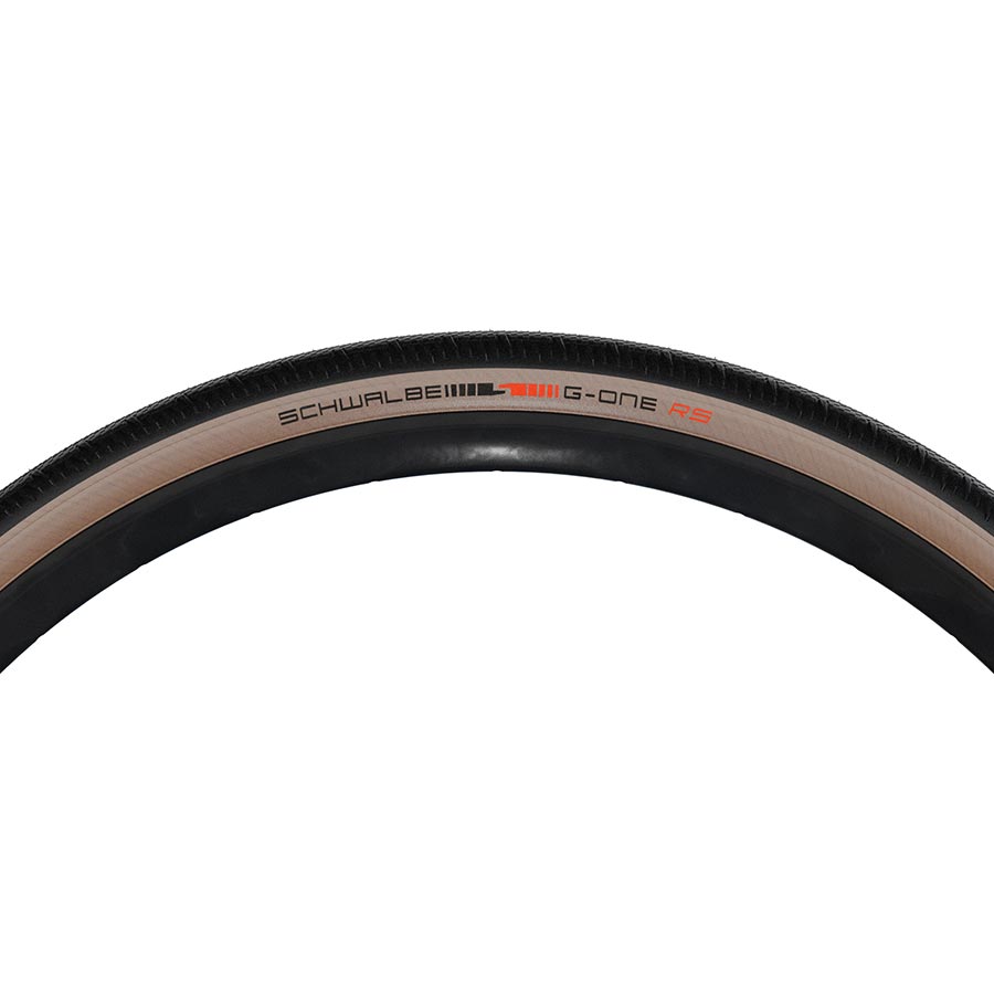 Schwalbe, G-One RS, Gravel Tire, 700x45C, Folding, Tubeless Ready, Addix Race, Pro, 67TPI, Transparent Sidewall