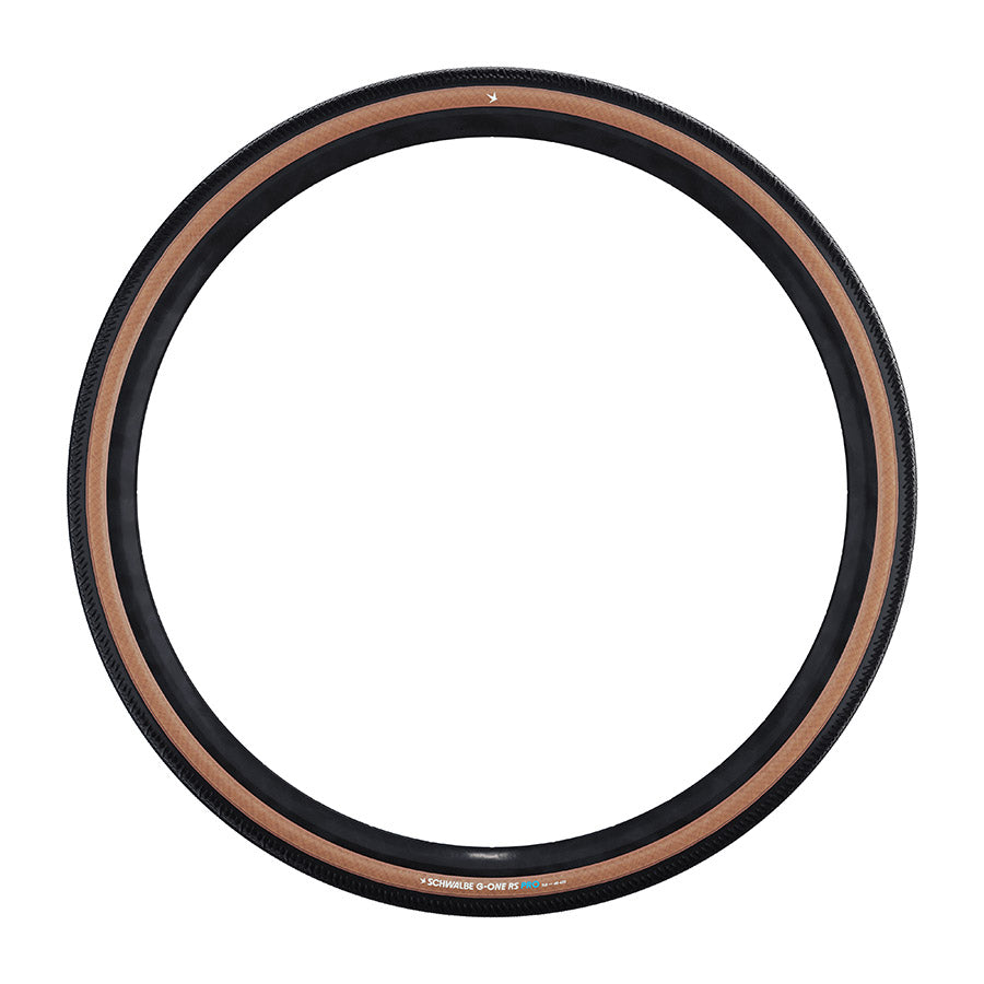 Schwalbe, G-One RS, Gravel Tire, 700x45C, Folding, Tubeless Ready, Addix Race, Pro, 67TPI, Transparent Sidewall