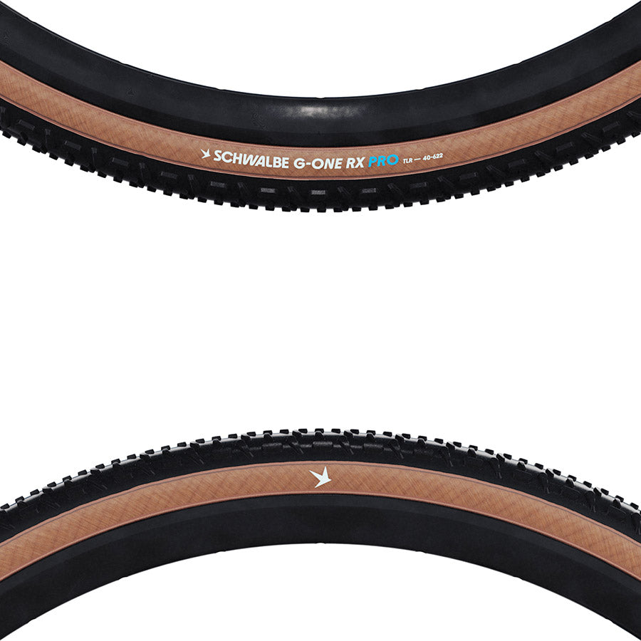 Schwalbe, G-One RX Pro, Gravel Tire, 28x1.50, Folding, Tubeless Ready, Addix Race, Pro, 67TPI, Transparent Sidewall