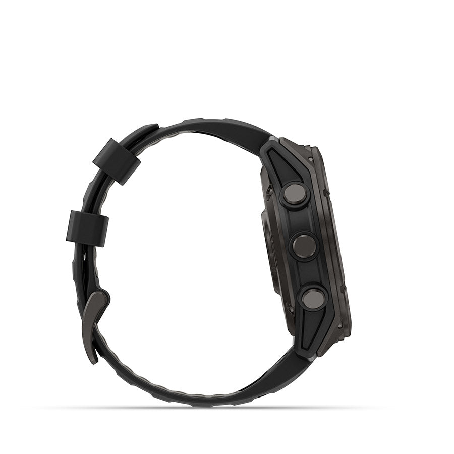 Garmin, fenix 8 Pro 51 mm- AMOLED Sap., Watch, Watch Color: Grey, Wristband: Black/ Pebble Gray - Silicone