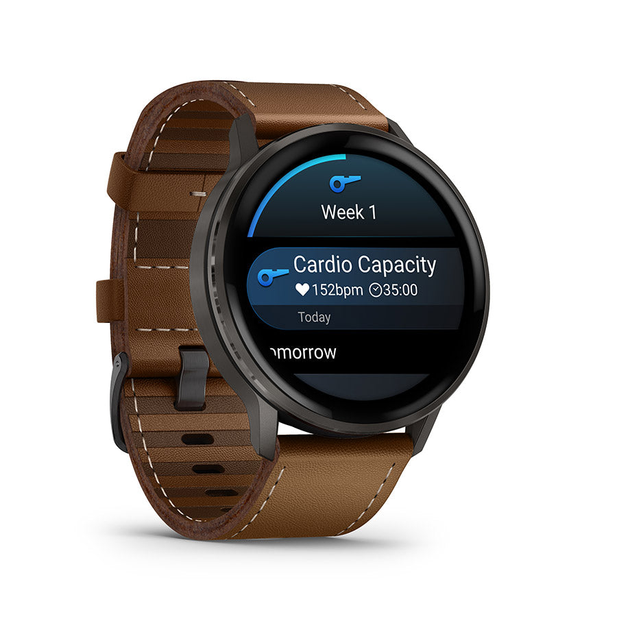 Garmin, Venu 4 45mm, Watch, Watch Color: Slate, Wristband: Black - Silicone